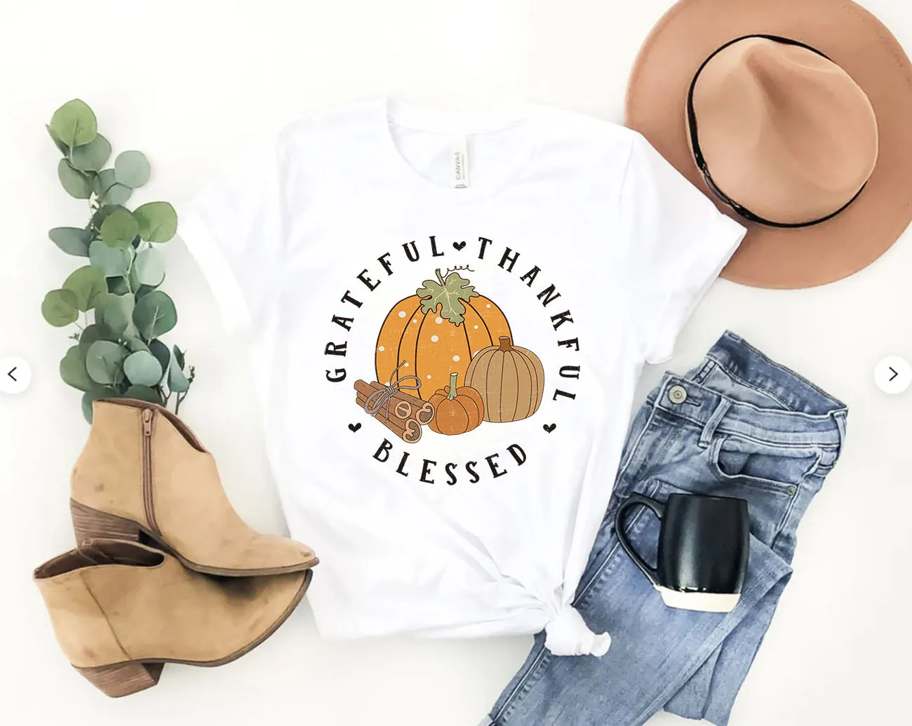 Greatful Thankful Blessed Shirts, Pumpkins Shirts, Autumn Shirt, Fall Pumpkin Shirt, Fall Shirts, Thanksgiving T-Shirt