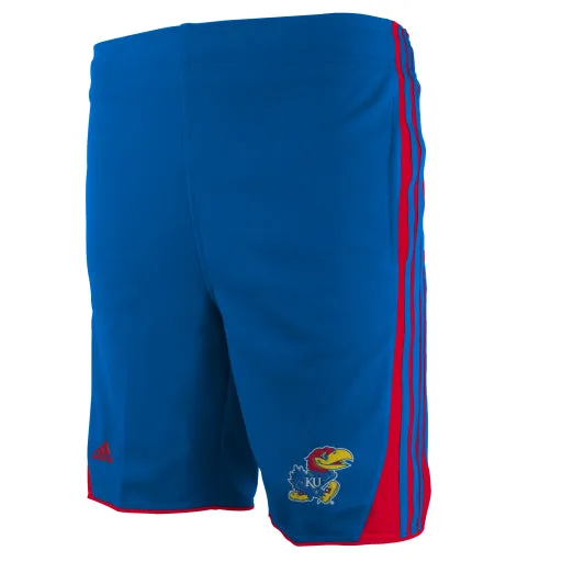 Kansas Jayhawks Adidas Youth 3-Stripe Shorts