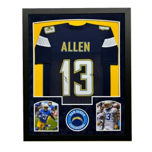 Keenan Allen Signed Los Angeles Blue Custom Suede Matte Framed Football Jersey