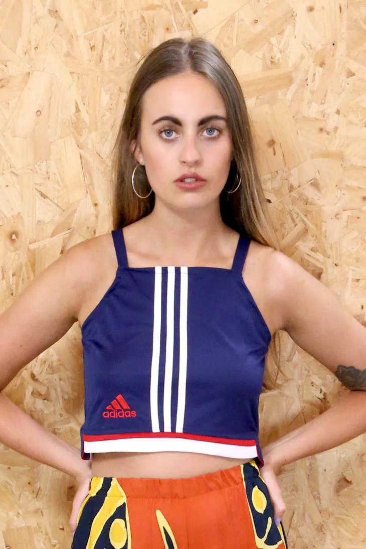 LOOT LABEL Adidas Blue Tracks Crop Top