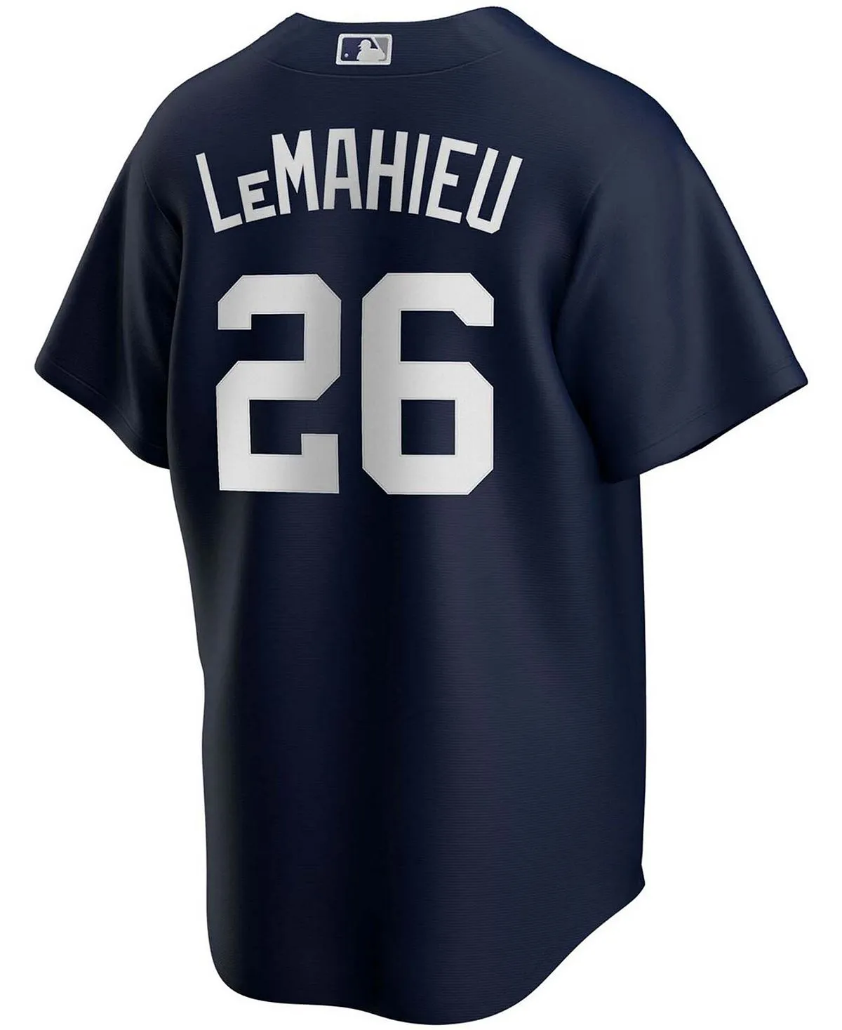 Men's dj lemahieu navy new york yankees t shirt with Nike alternate player replica jersey blue