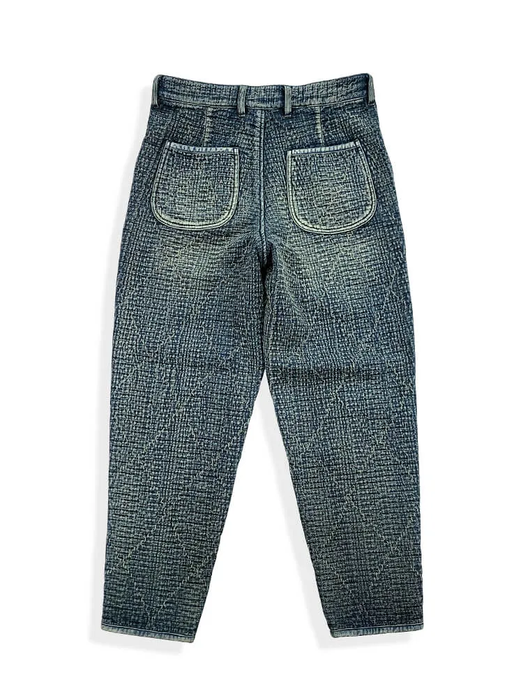 Men's Indigo Sashiko Cropped Pants