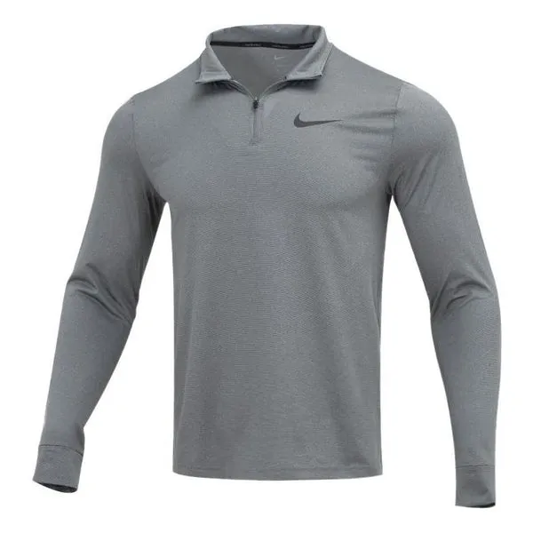 Men's Nike Sports Training Casual Long Sleeves Gray T-Shirt, gray