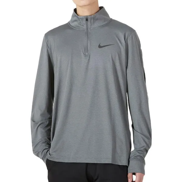 Men's Nike Sports Training Casual Long Sleeves Gray T-Shirt, gray