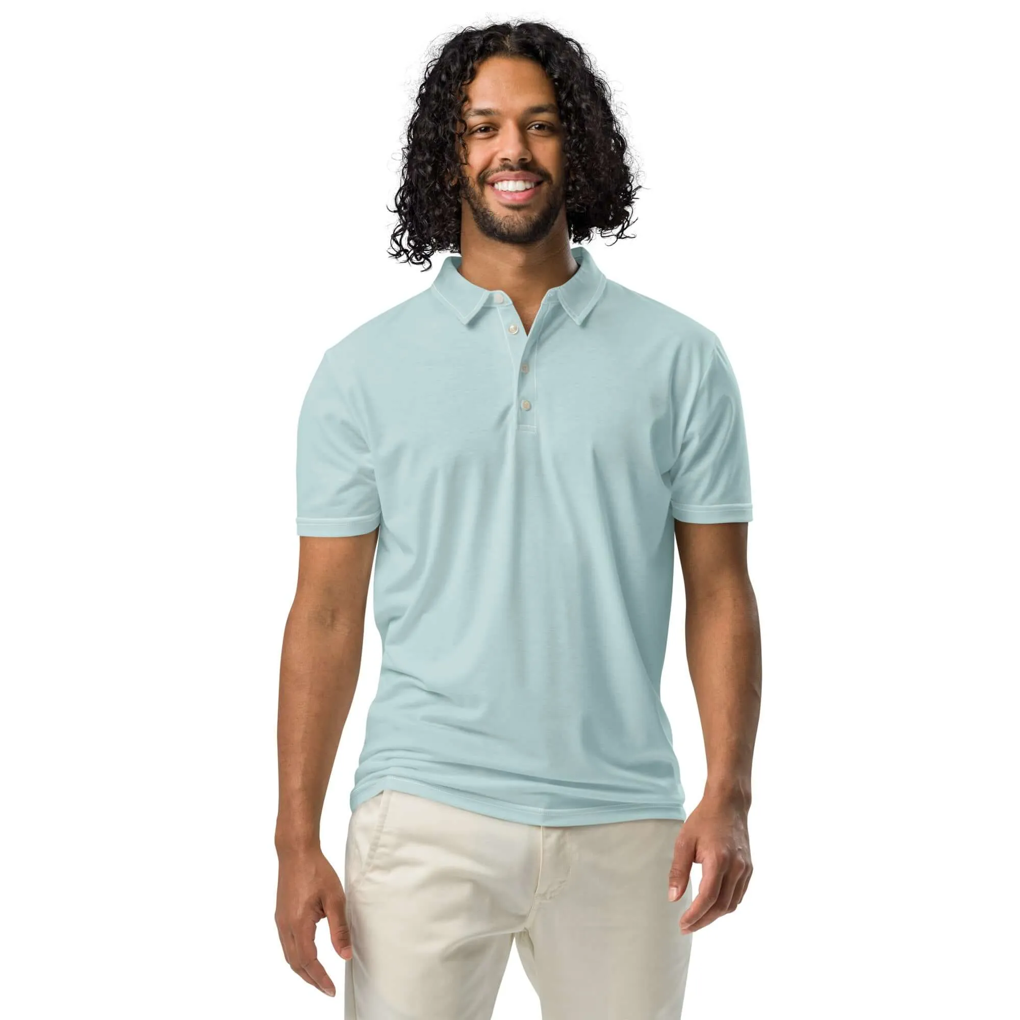 Men’s Slim Fit Polo in Light Green, lioness-love