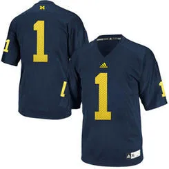 Michigan Wolverines #1 Adidas Navy Blue Youth Stitched Football Jersey