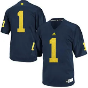 Michigan Wolverines #1 Adidas Navy Blue Youth Stitched Football Jersey