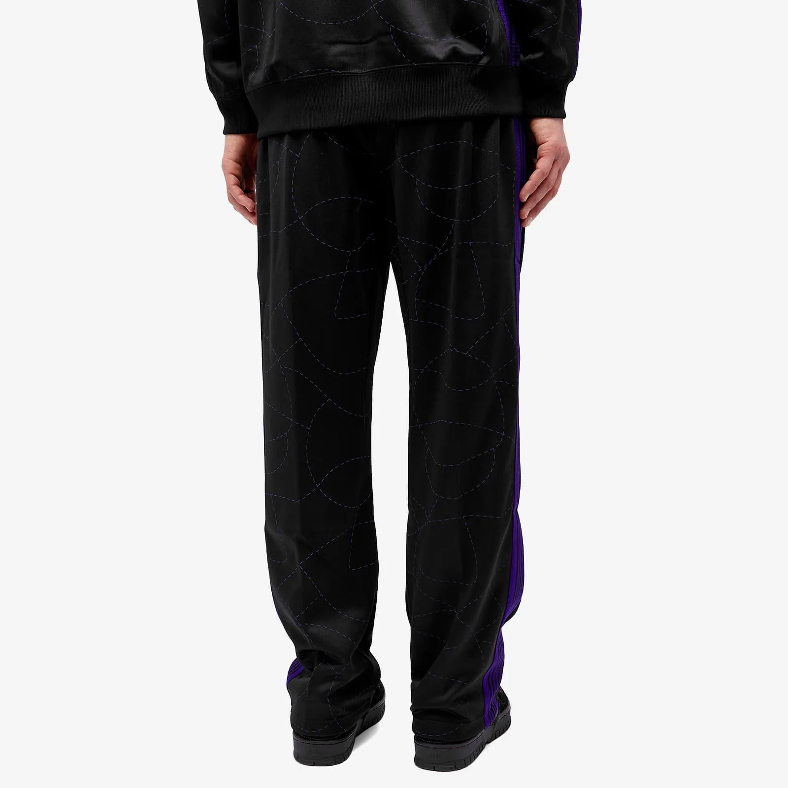 Needles Dc Printed Poly Smooth Sweatpants, Black