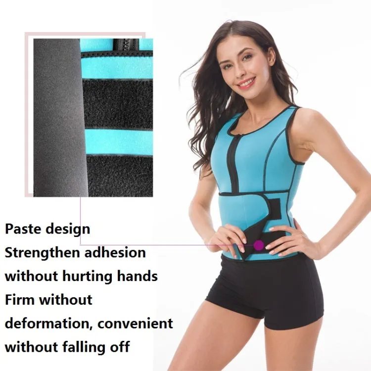 Neoprene Corset Yoga Vest Sweat Suit Postpartum Belly Belt, Size:XXL(Blue)