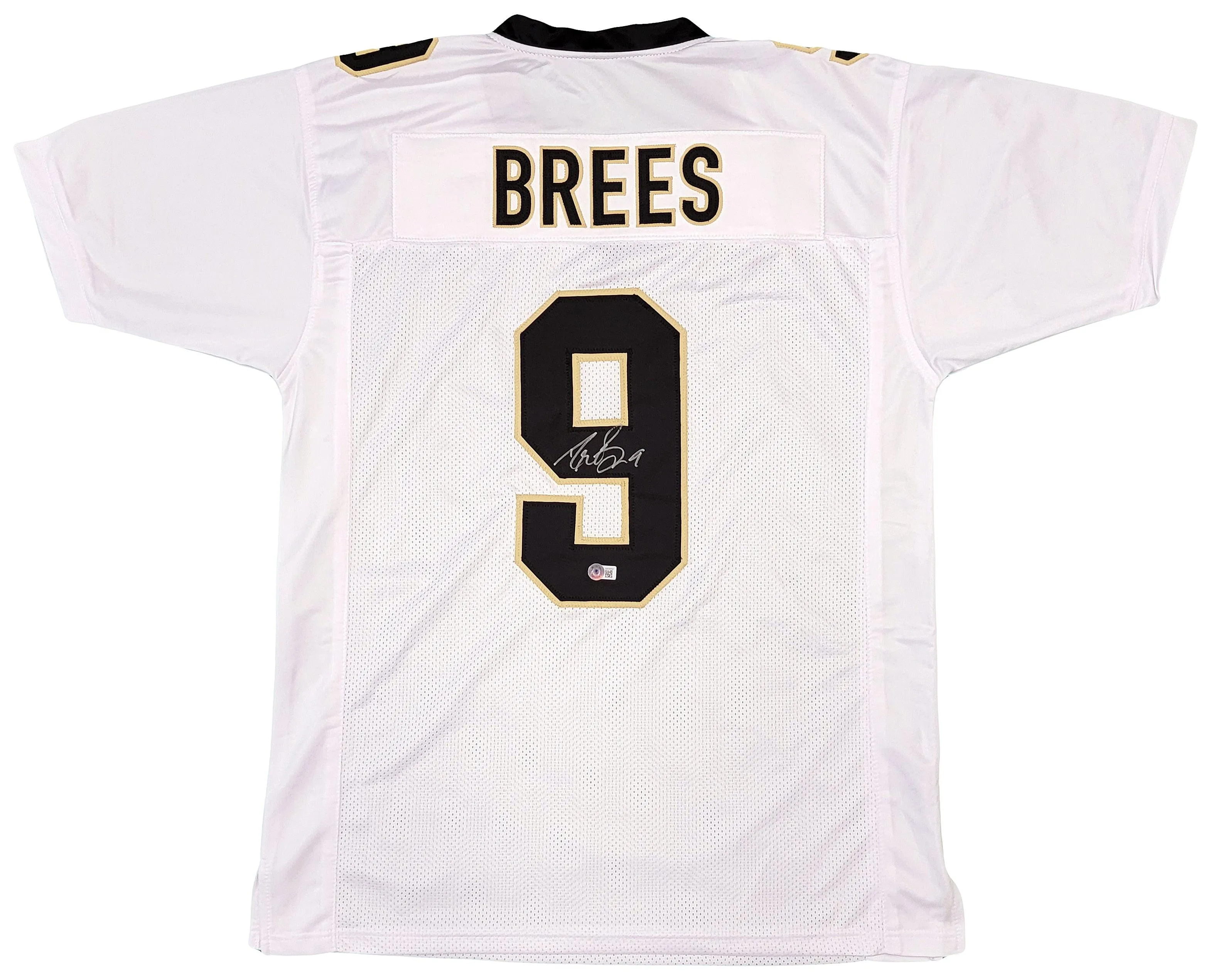 New Orleans Saints Drew Brees Autographed White Jersey Beckett BAS Witness Stock #207227