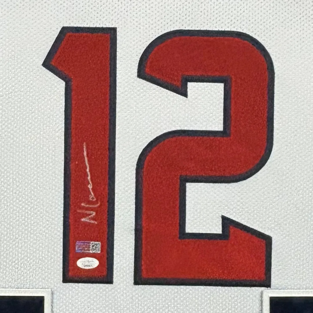 Nico Collins Signed Houston White Custom Suede Matte Framed Football Jersey (JSA)