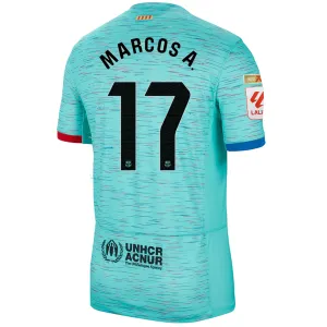 Nike Barcelona Marcos Alonso Third Jersey w/ La Liga Champion Patches 23/24 (Light Aqua/Royal Blue)