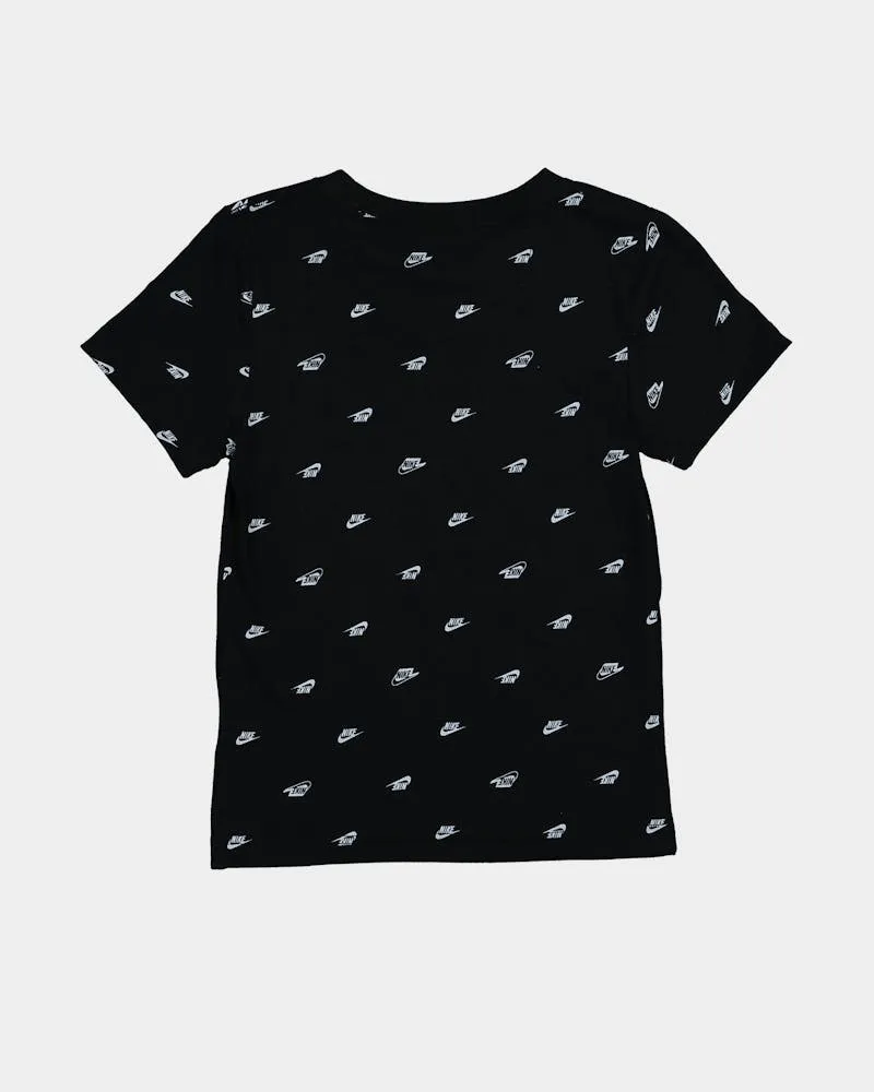 NIKE JUNIOR MONOGRAM BLACK TEE