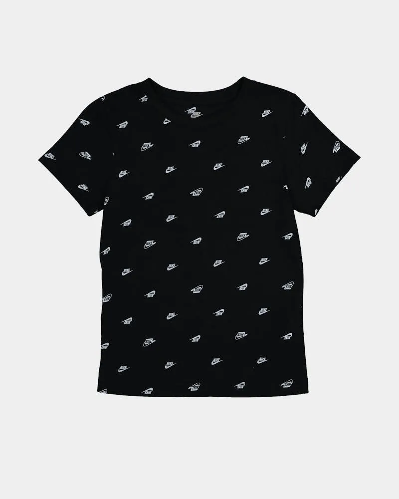 NIKE JUNIOR MONOGRAM BLACK TEE