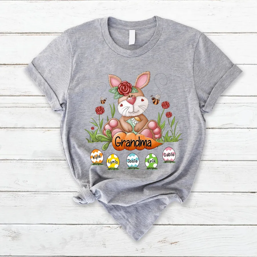 Personalized Bunny Grandma Rabbit Cute With Grankids Egg Easter Day