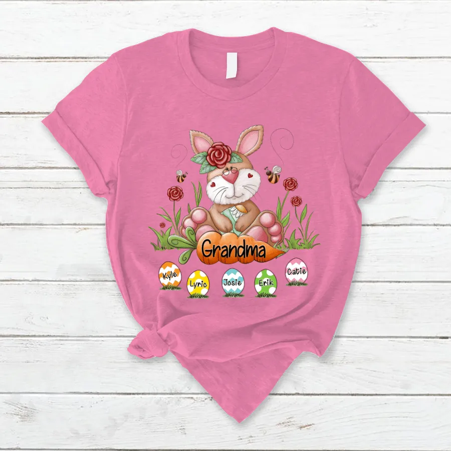 Personalized Bunny Grandma Rabbit Cute With Grankids Egg Easter Day