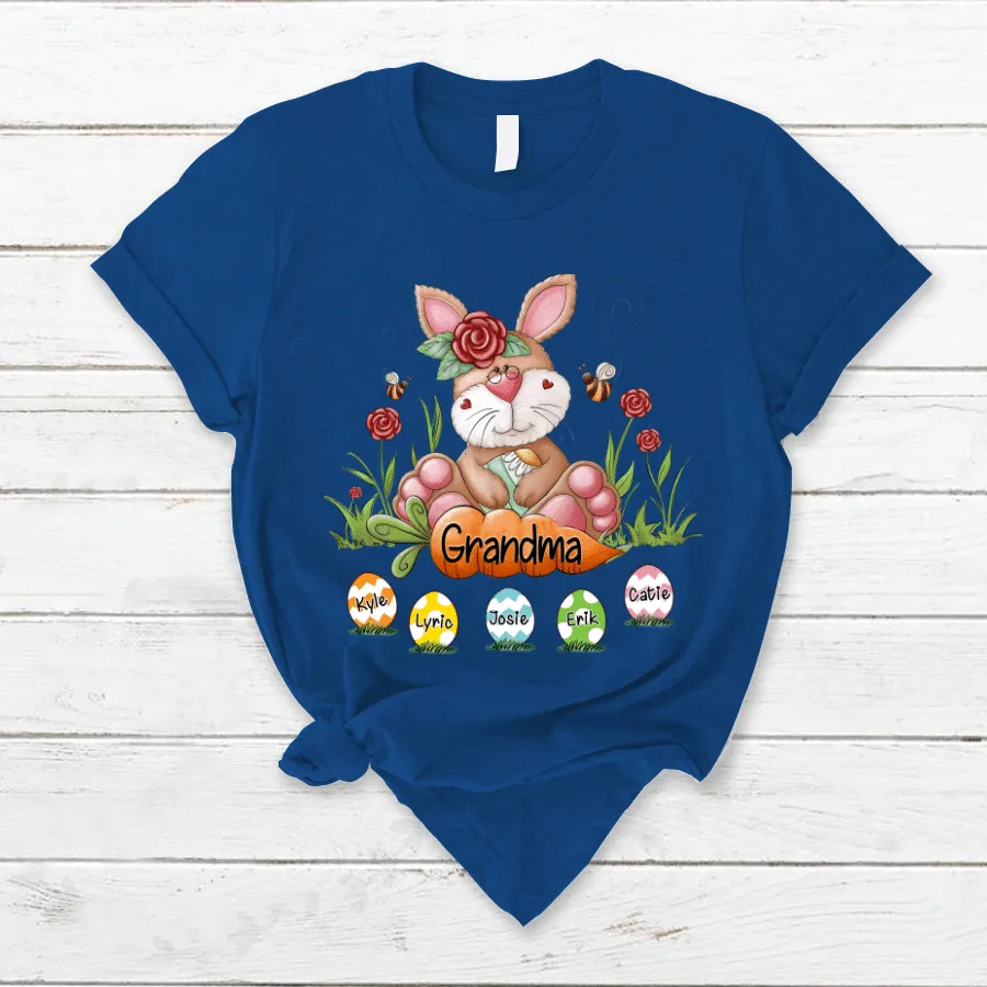 Personalized Bunny Grandma Rabbit Cute With Grankids Egg Easter Day