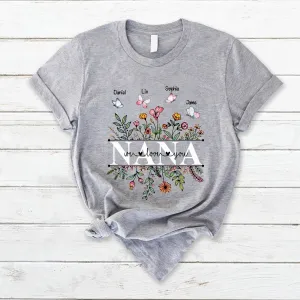 Personalized Grandma Flower We Love You T Shirt