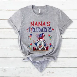 Personalized Grandma's Gnome Firecrackers Gnomes 4th Of July T-Shirt