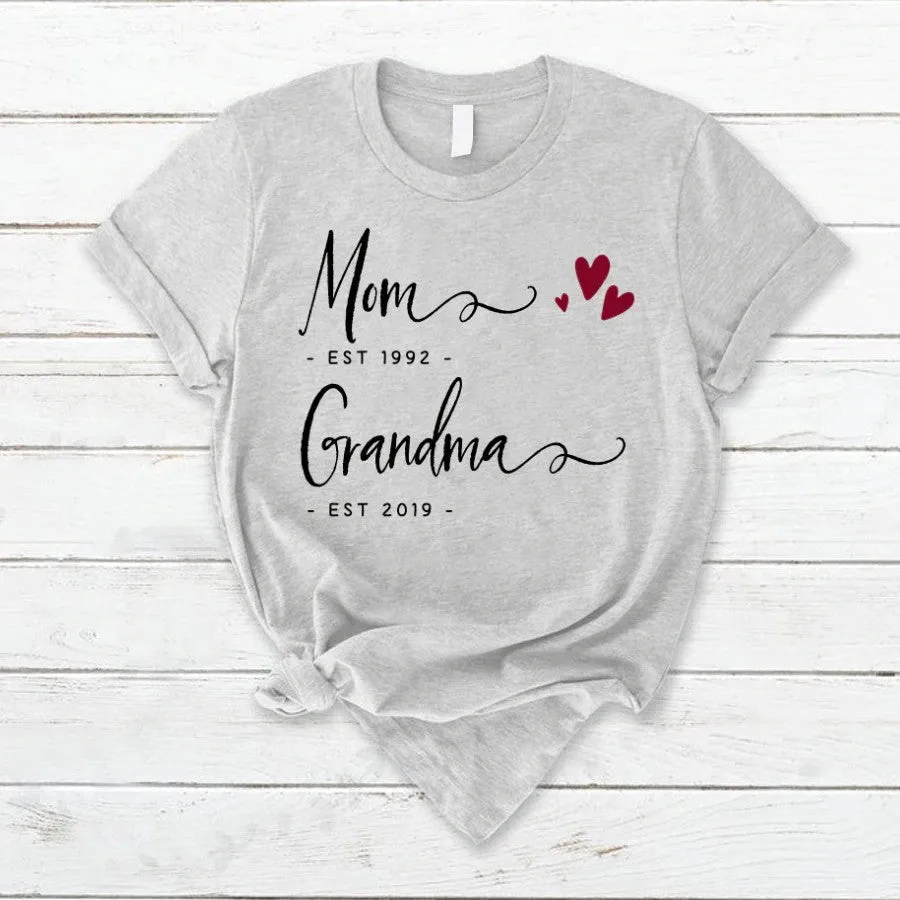 Personalized Mom EST Grandma EST Mother's Day T Shirt