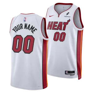 Personalized Nike Miami HEAT Association White Youth Swingman Jersey