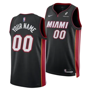 Personalized Nike Miami HEAT Icon Black Youth Swingman Jersey