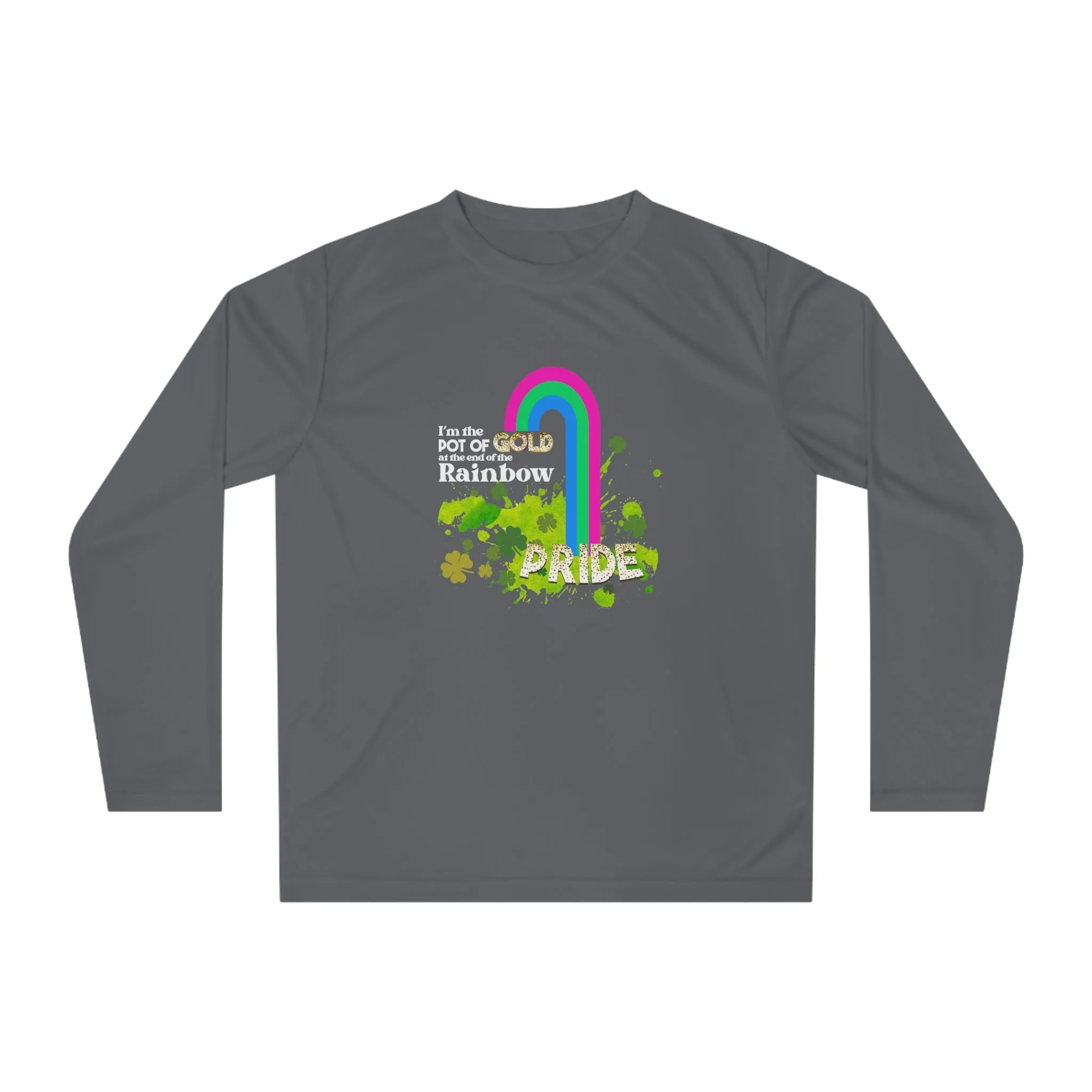 Polysexual Flag Unisex Performance Long Sleeve Shirt - Pot of Gold at the End of My Rainbow