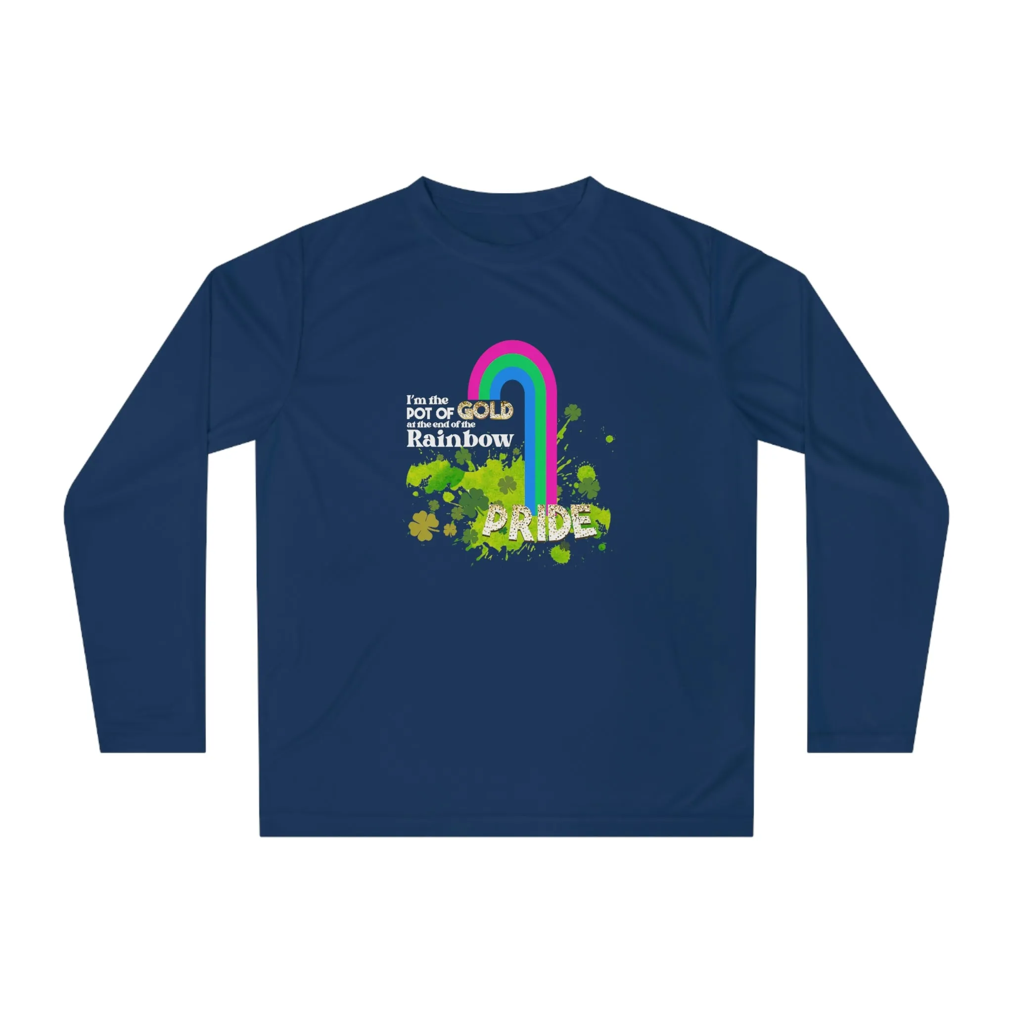 Polysexual Flag Unisex Performance Long Sleeve Shirt - Pot of Gold at the End of My Rainbow