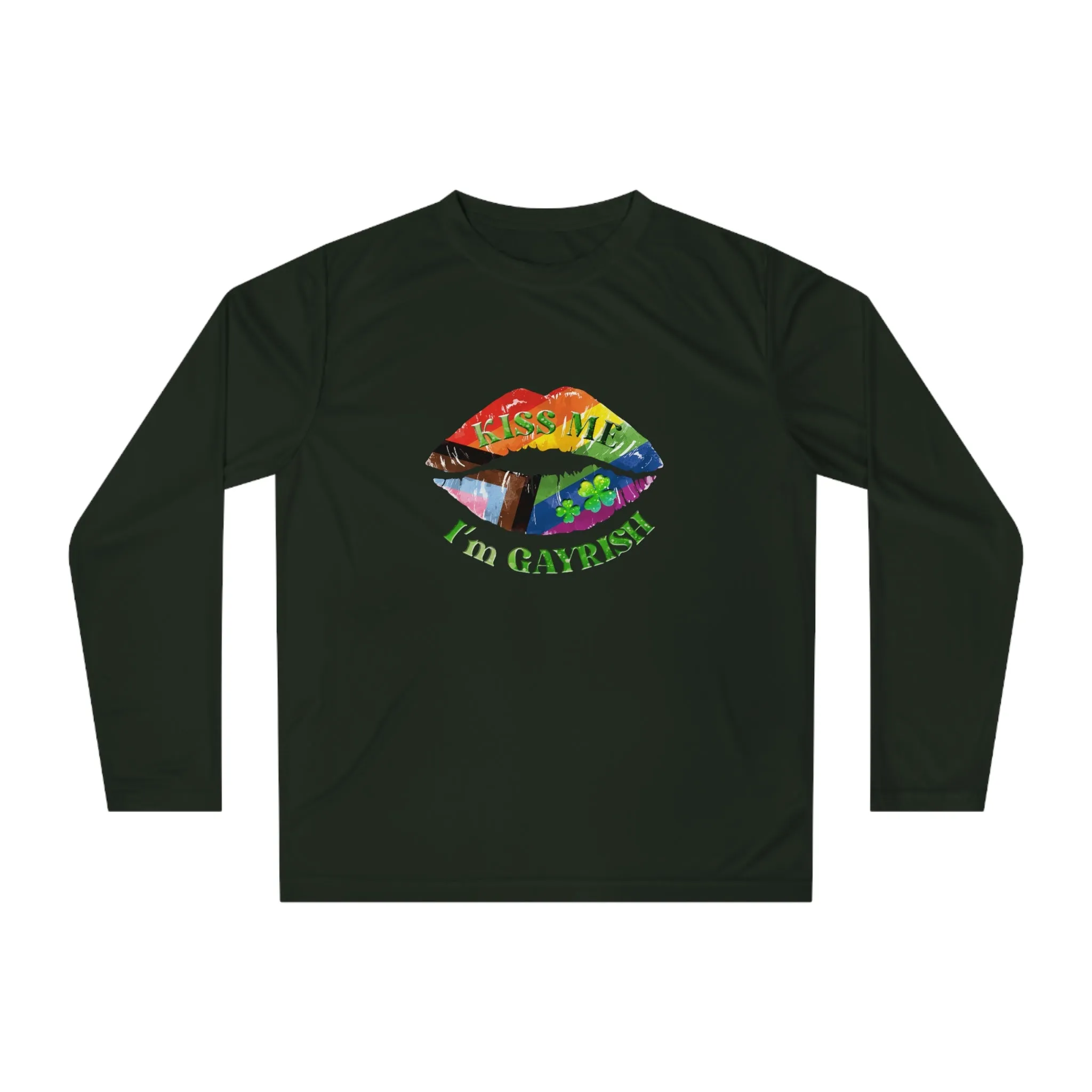 Progress Pride Flag Unisex Performance Long Sleeve Shirt - Kiss Me