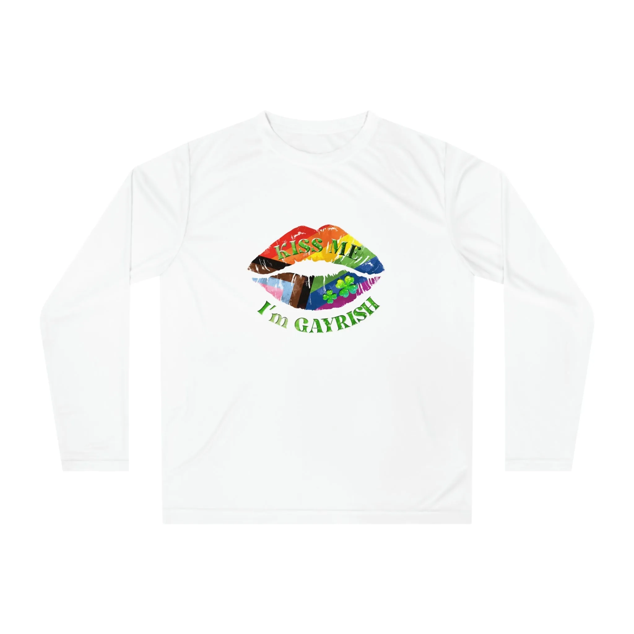 Progress Pride Flag Unisex Performance Long Sleeve Shirt - Kiss Me