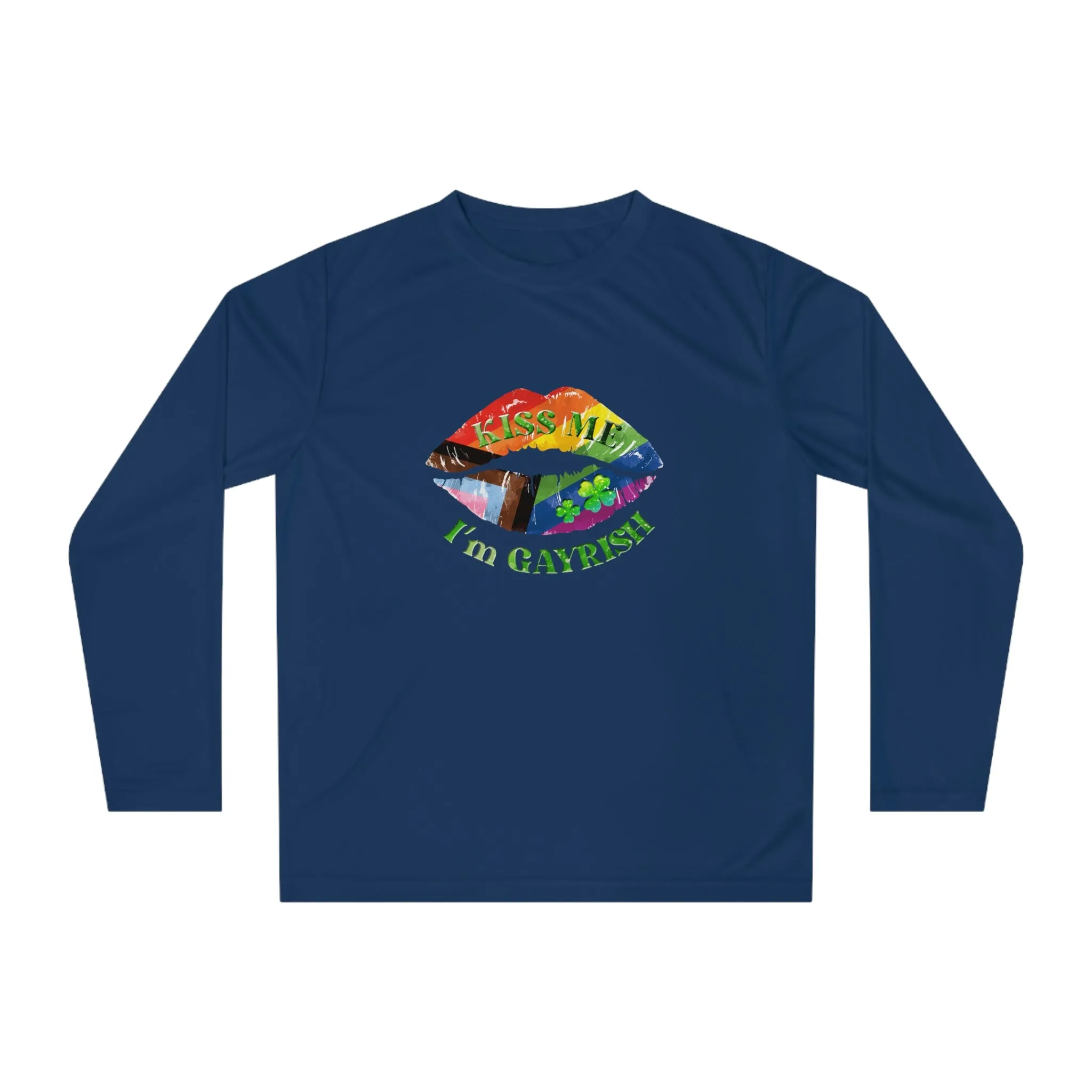 Progress Pride Flag Unisex Performance Long Sleeve Shirt - Kiss Me