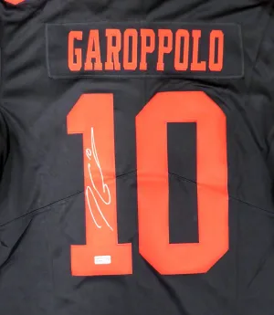 San Francisco 49ers Jimmy Garoppolo Autographed Black Nike Vapor Twill Jersey Size L TriStar Holo Stock #177432