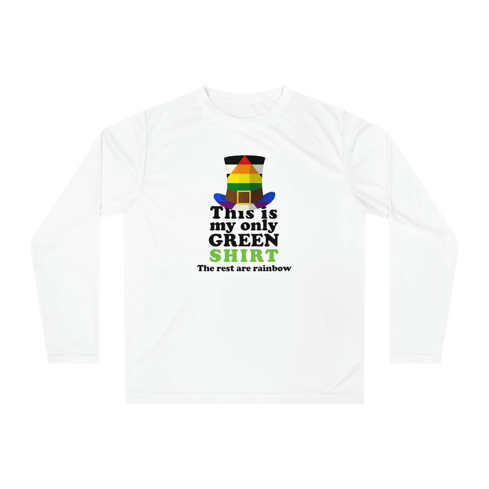 Straight Ally Flag Unisex Performance Long Sleeve Shirt - My Only Green Shirt