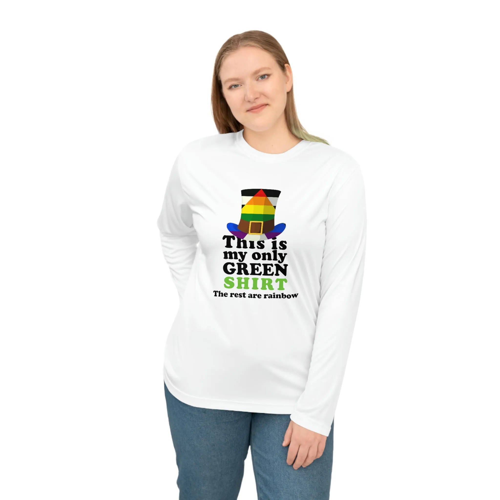 Straight Ally Flag Unisex Performance Long Sleeve Shirt - My Only Green Shirt