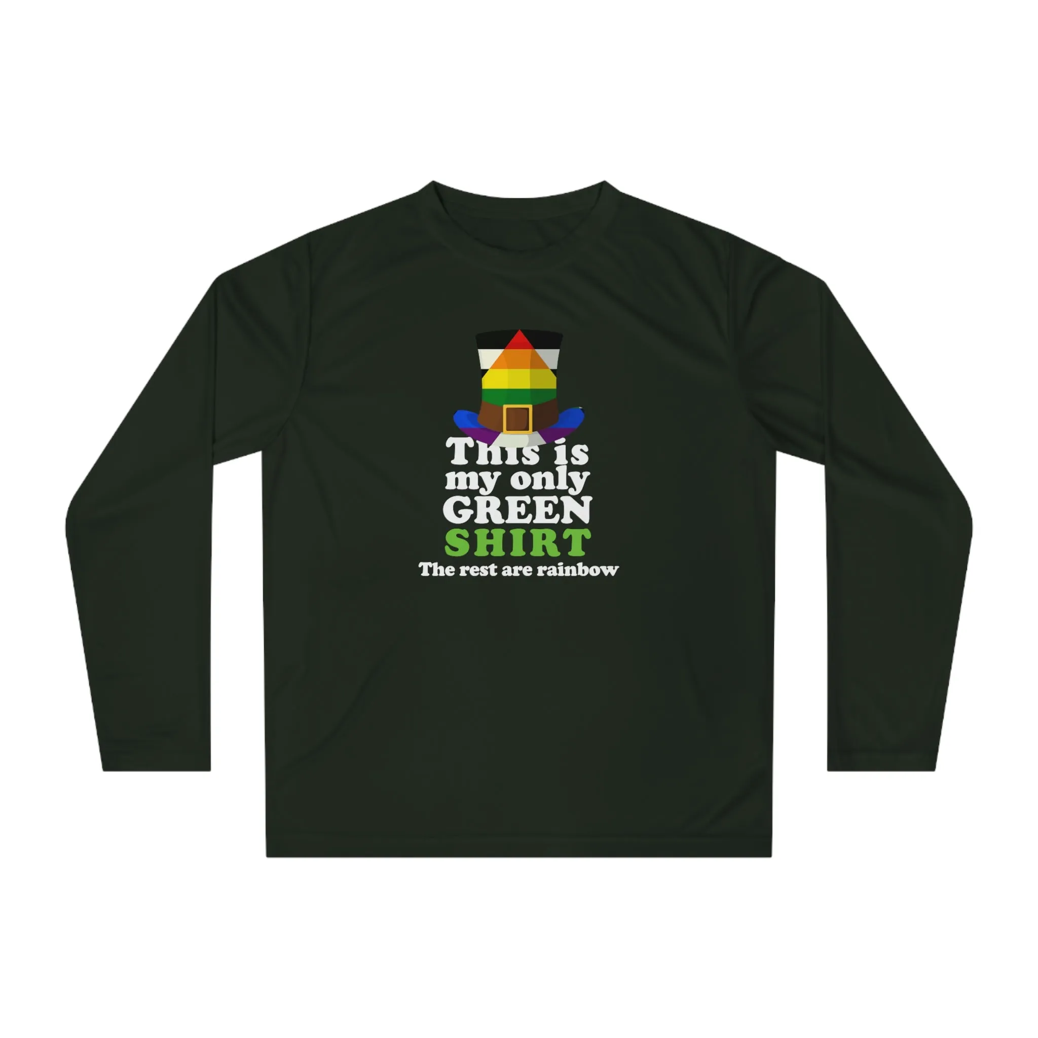 Straight Ally Flag Unisex Performance Long Sleeve Shirt - My Only Green Shirt