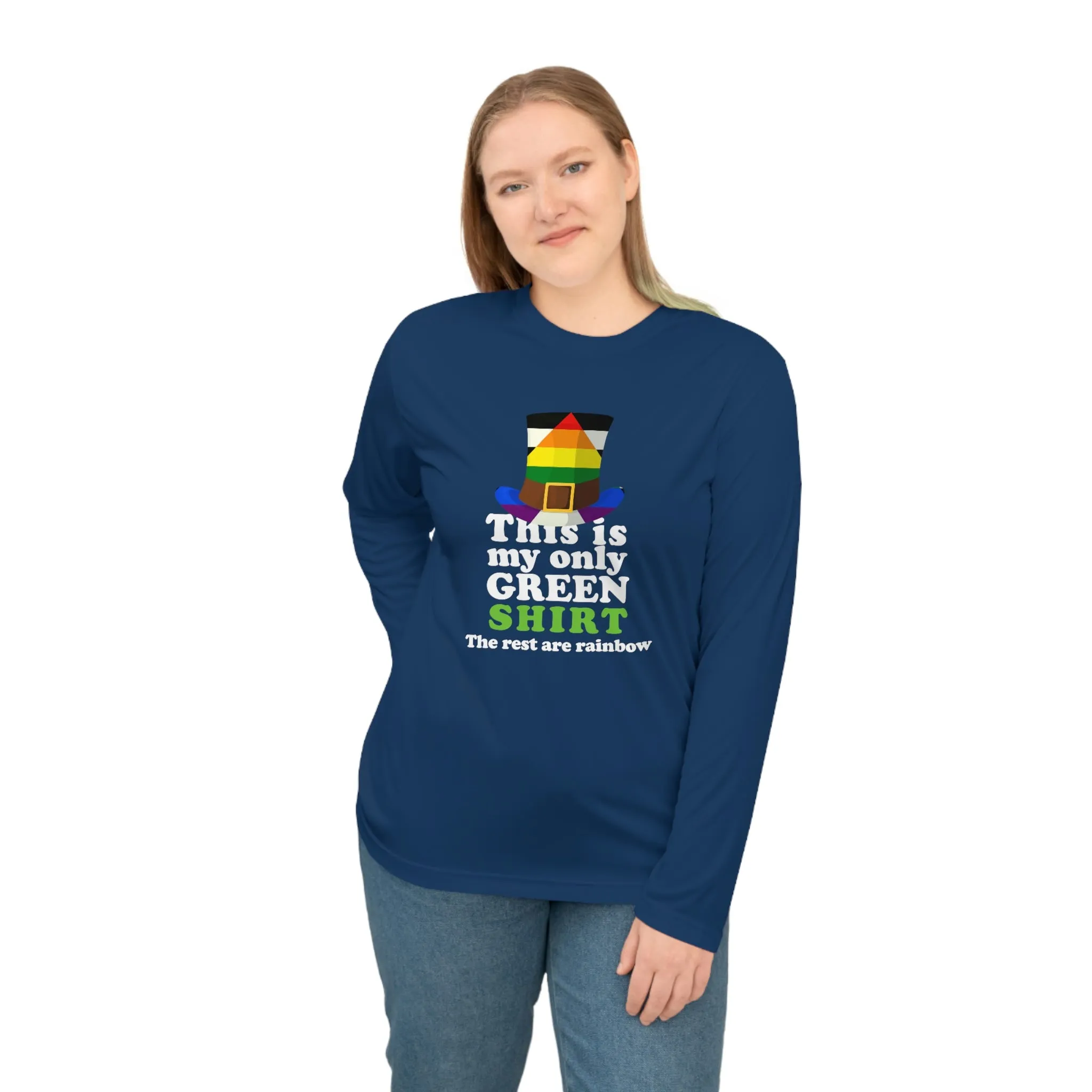 Straight Ally Flag Unisex Performance Long Sleeve Shirt - My Only Green Shirt