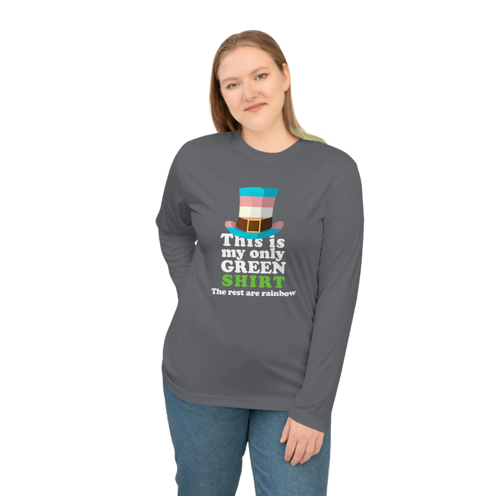 Transgender Flag Unisex Performance Long Sleeve Shirt - My Only Green Shirt