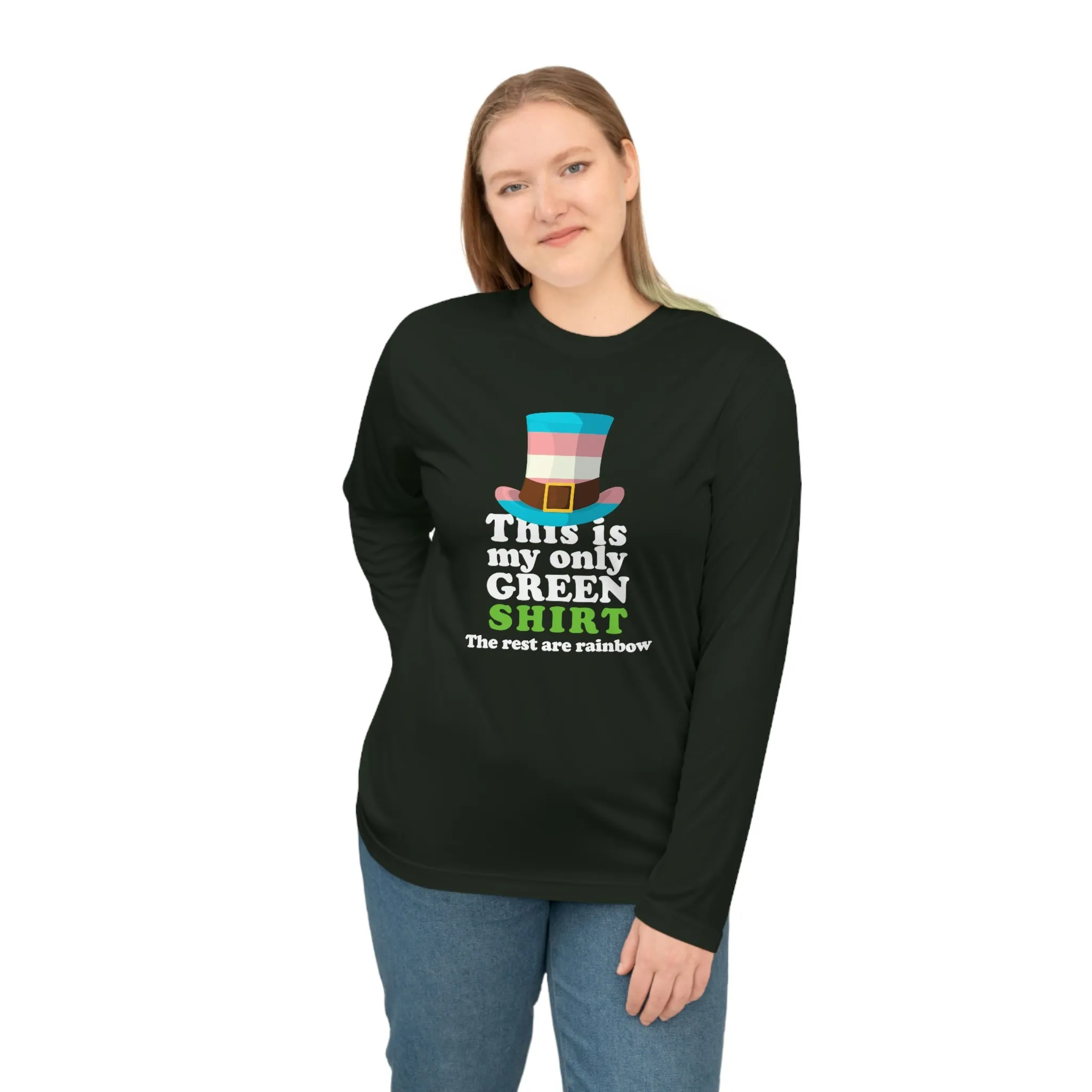 Transgender Flag Unisex Performance Long Sleeve Shirt - My Only Green Shirt