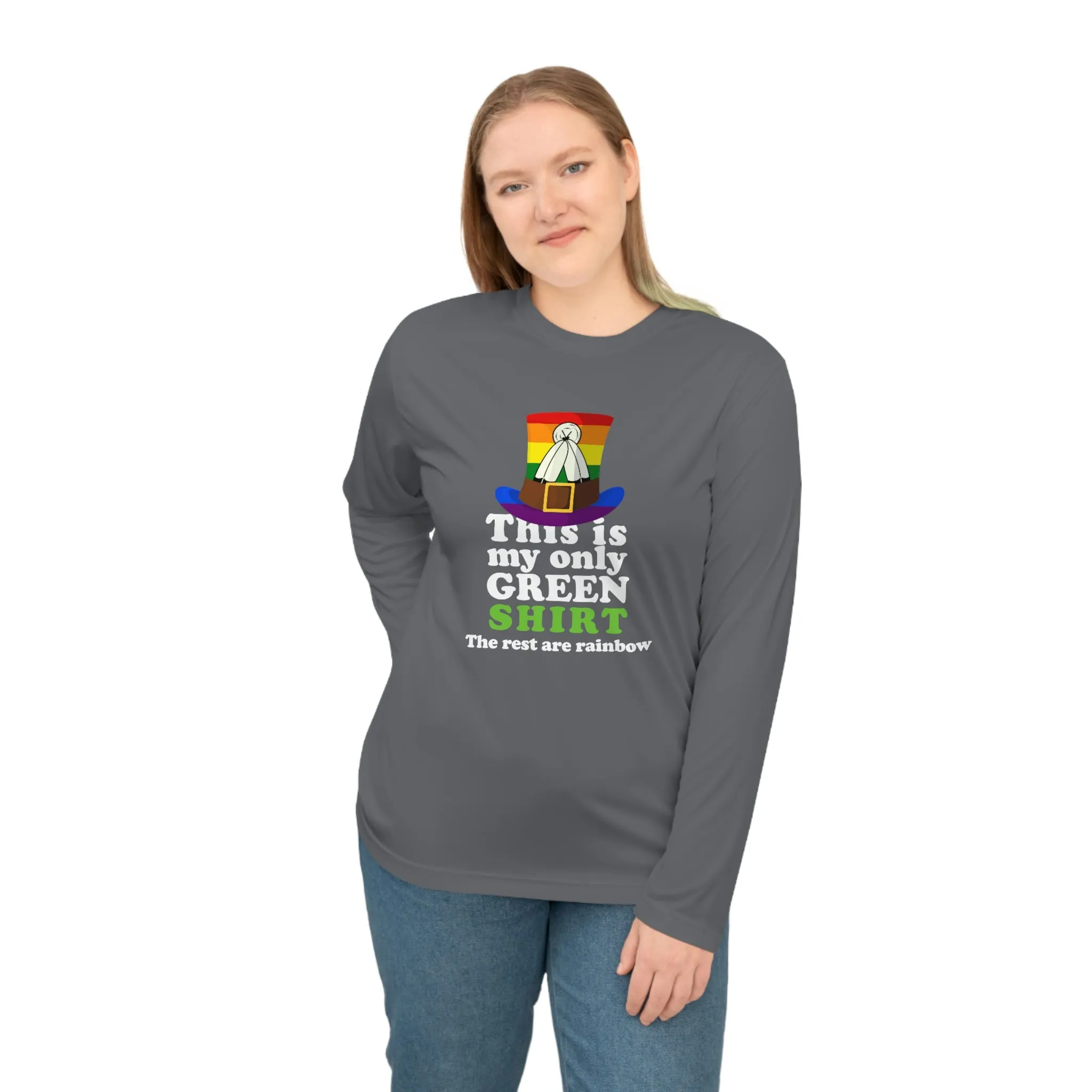 Two Spirit Flag Unisex Performance Long Sleeve Shirt - My Only Green Shirt