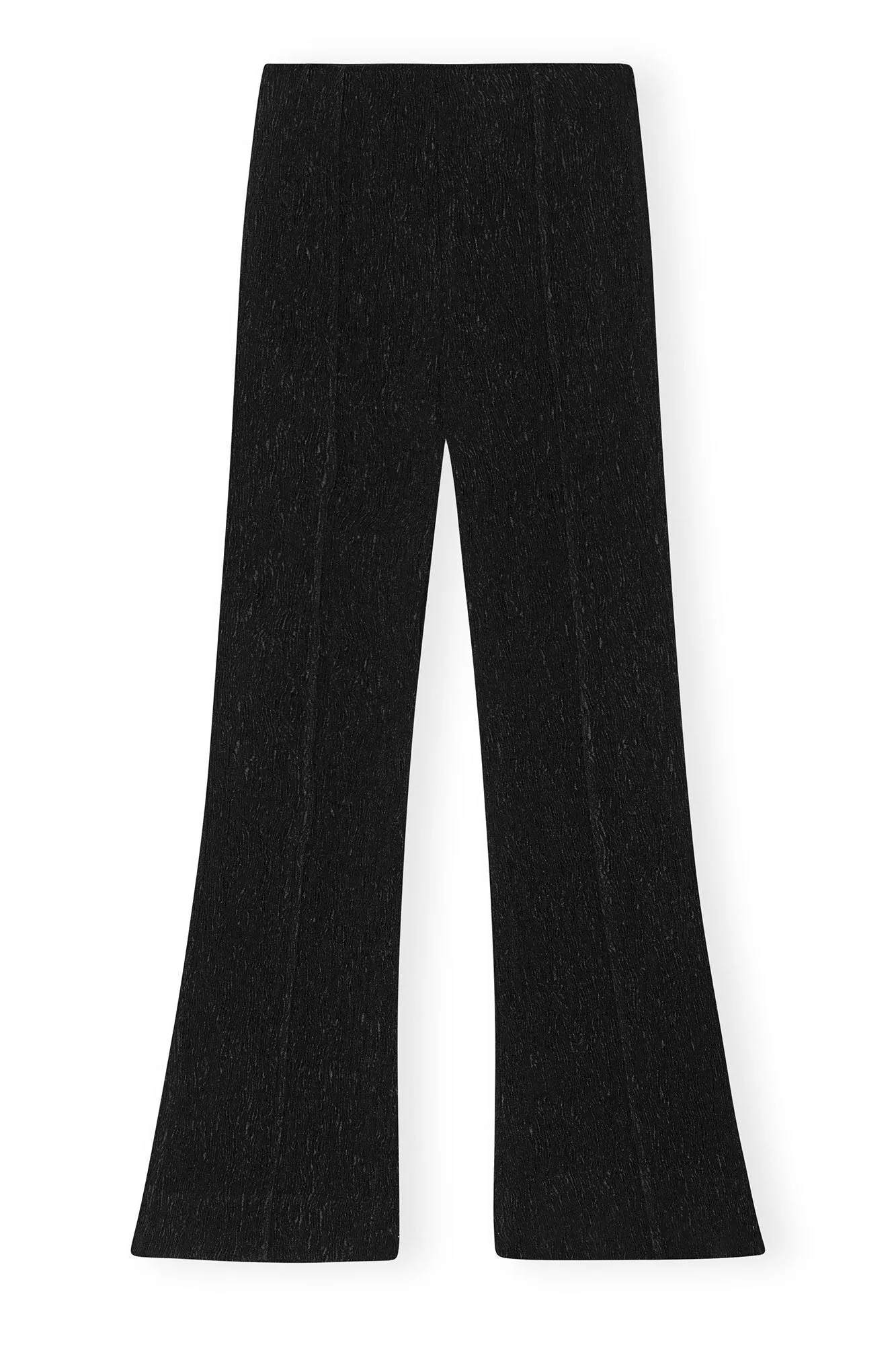 Viscose Stretch Crepe Flared Pants | Black