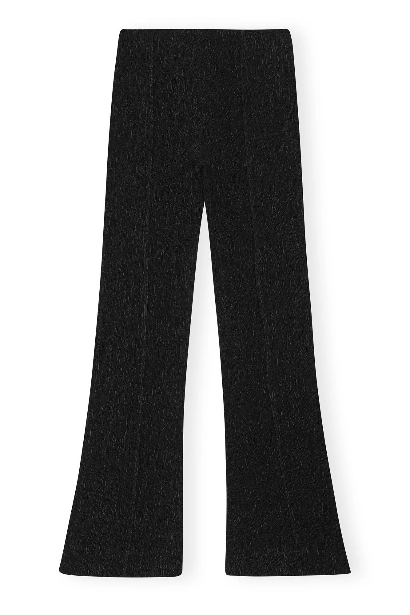 Viscose Stretch Crepe Flared Pants | Black