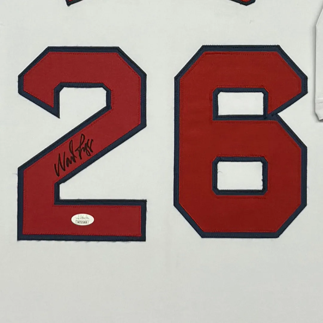 Wade Boggs Signed Boston White Custom Suede Matte Framed Baseball Jersey