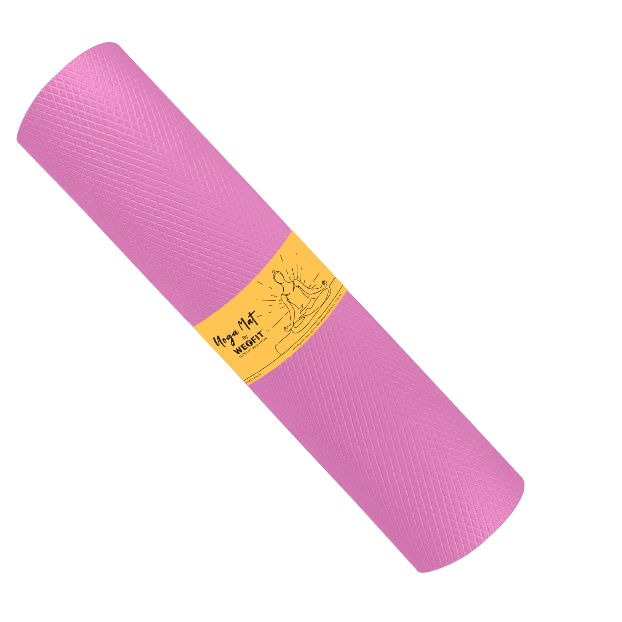 WErFIT 4mm Premium EVA Yoga Mat, Anti Skid, Home & Gym workout for Men, Women & Kids Pink 4 mm Yoga Mat