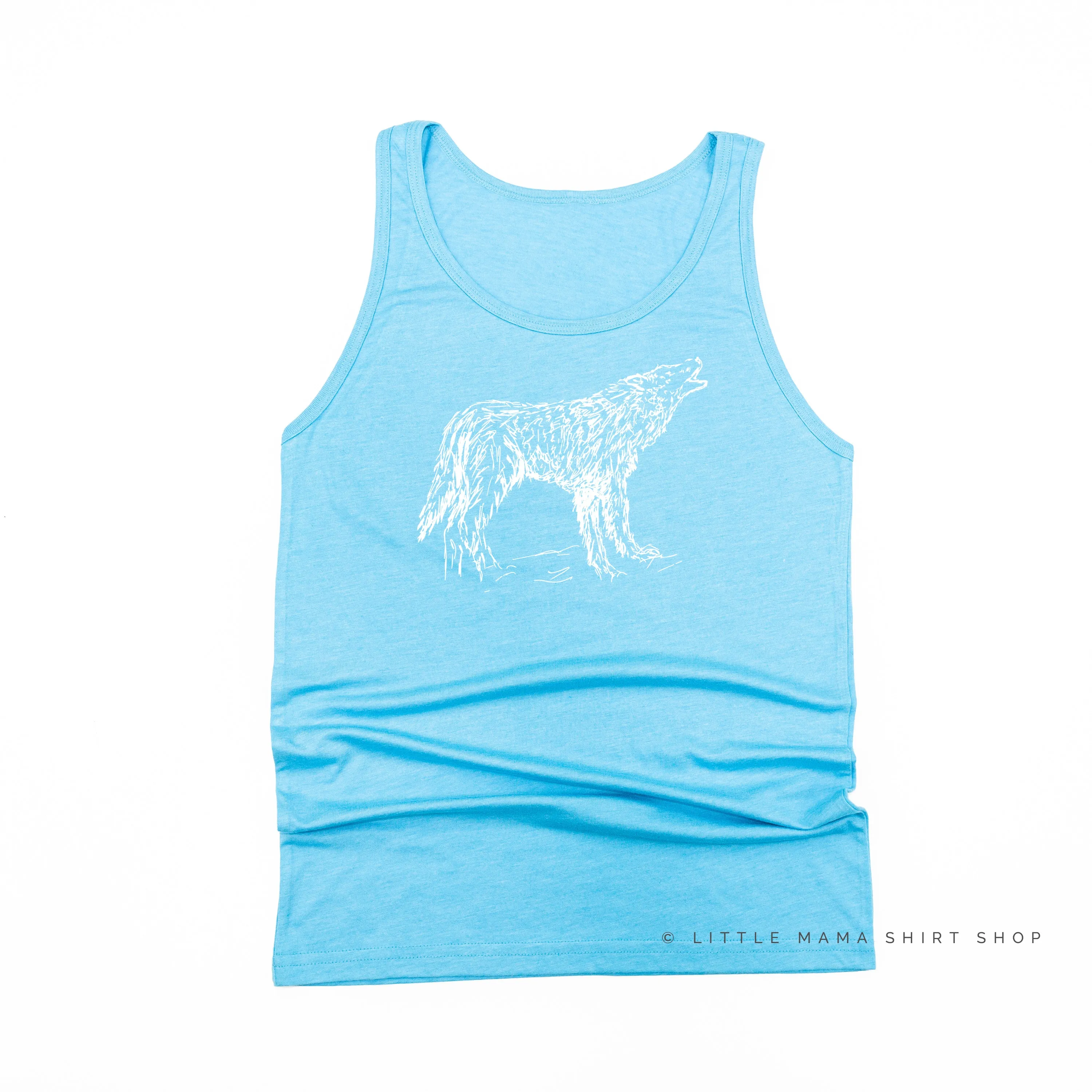 Wolf - Hand Drawn - Unisex Jersey Tank