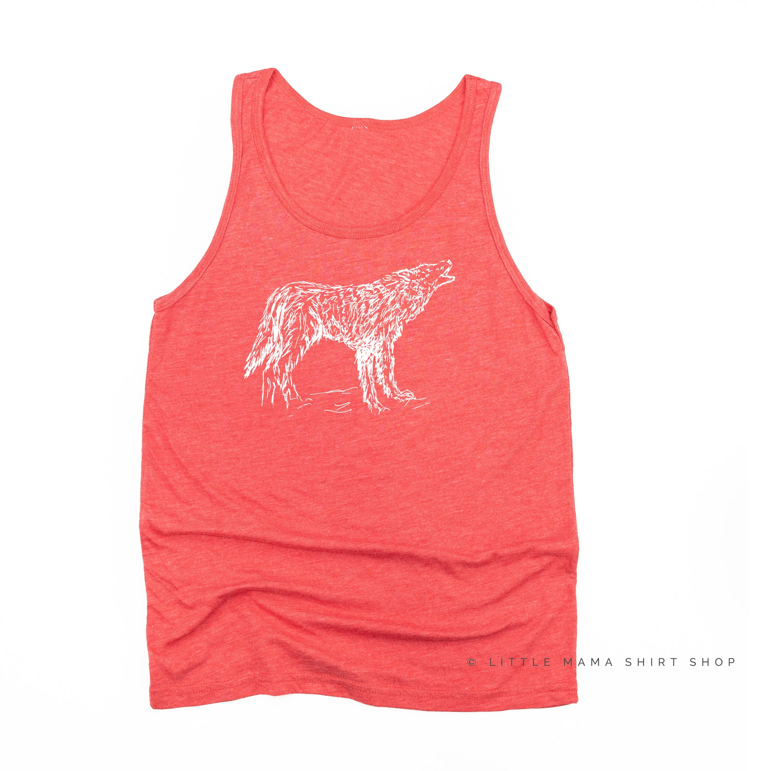 Wolf - Hand Drawn - Unisex Jersey Tank