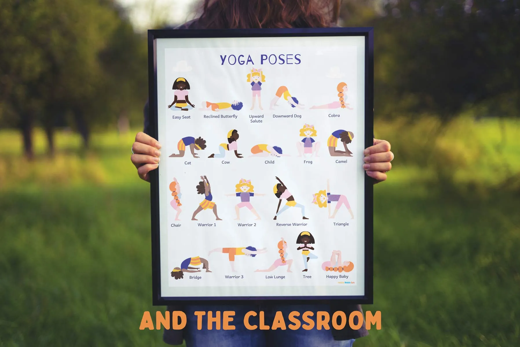 Yoga and Mindfulness Poster Set - 2 Pack Includes 1 Yoga for Kids Poster and 1 Meditation