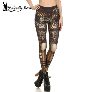 [You're My Secret] Fashion Design Leggings Women Steampunk Star Wars leggin Women High Waist Mechanical Gear 3d Print Cosplay